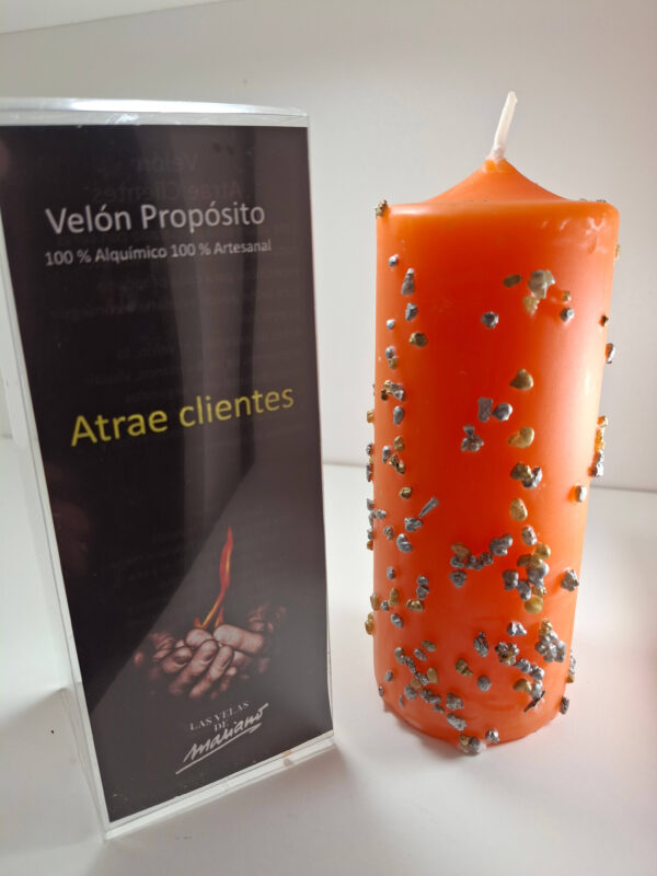 Velón naranja para Atraer Clientes