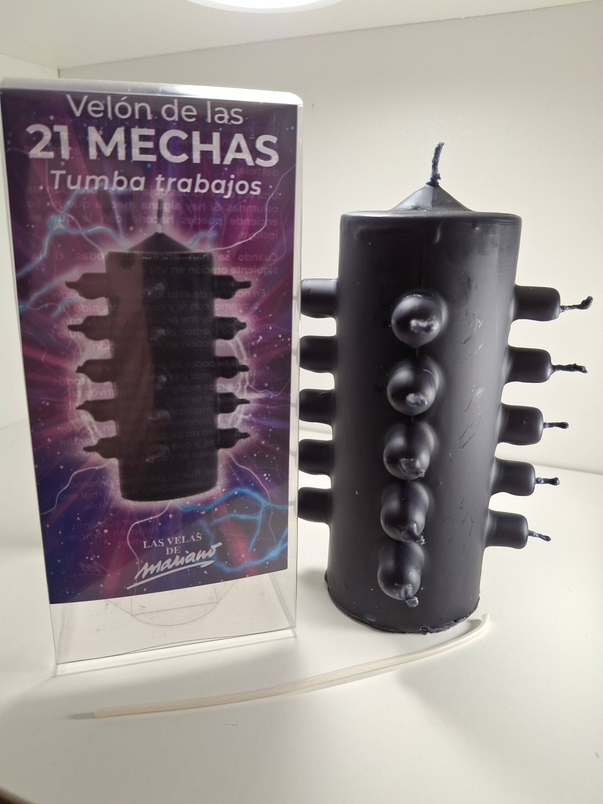 Velón 21 mechas Negro - Para males de ojo y trabajos energéticos