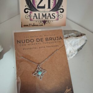 Collar nudo de bruja con mineral Turquenita