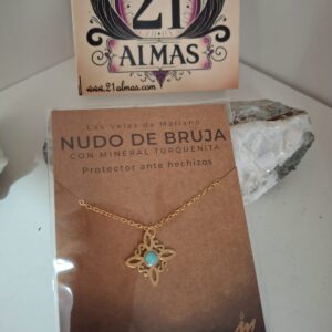 Collar nudo de Bruja con mineral Turquenita