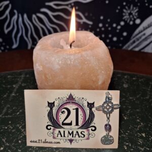 Colgante nudo de Bruja con amatista y tetragramatón