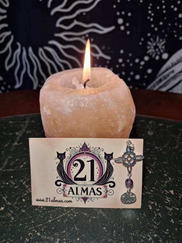 Colgante nudo de Bruja con amatista y tetragramatón