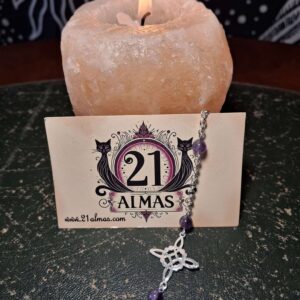Pulsera nudo de bruja con piedras de Amatista